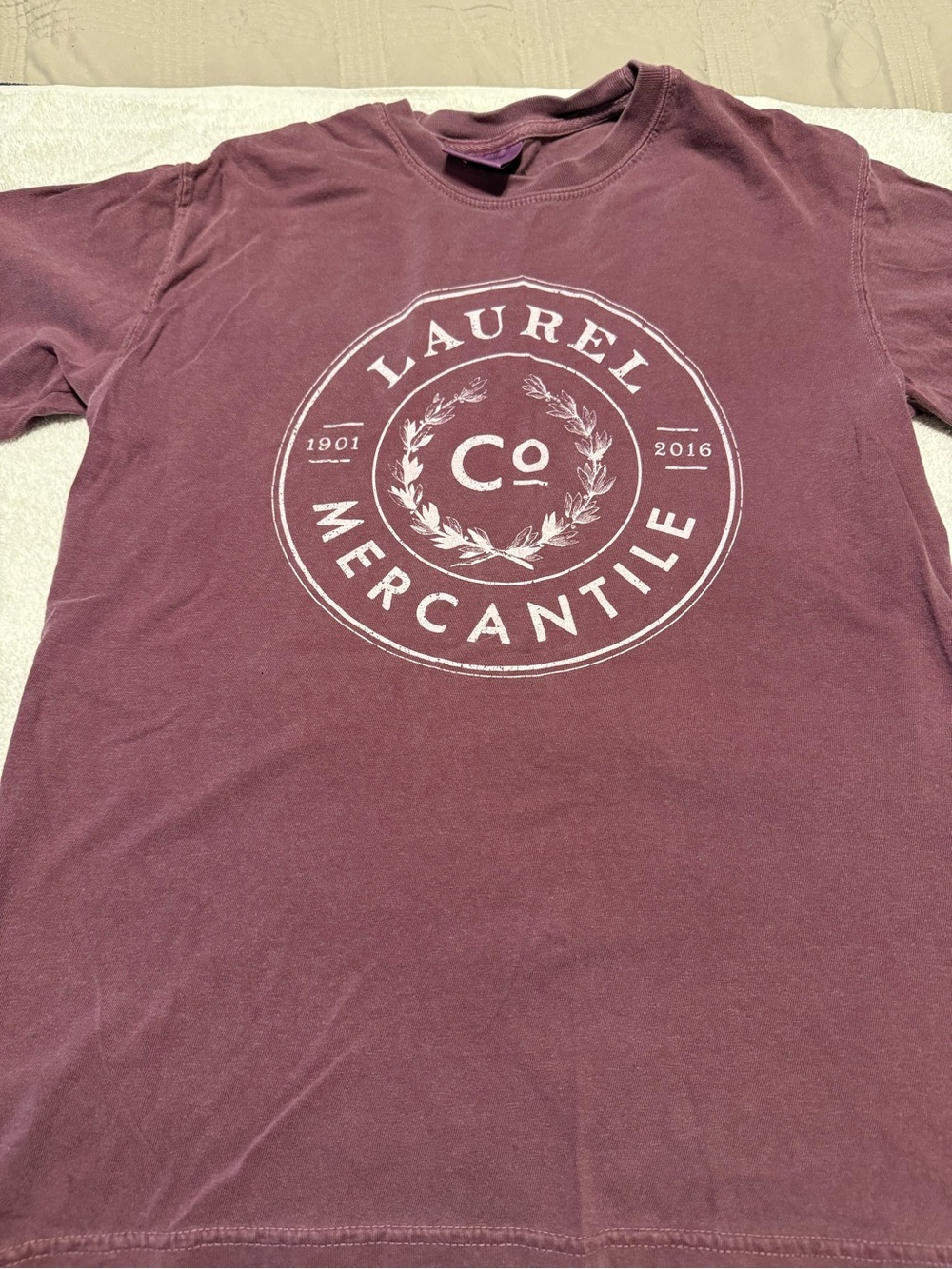 Comfort Colors Laurel Mercantile Logo Tee - Plum/Burgundy